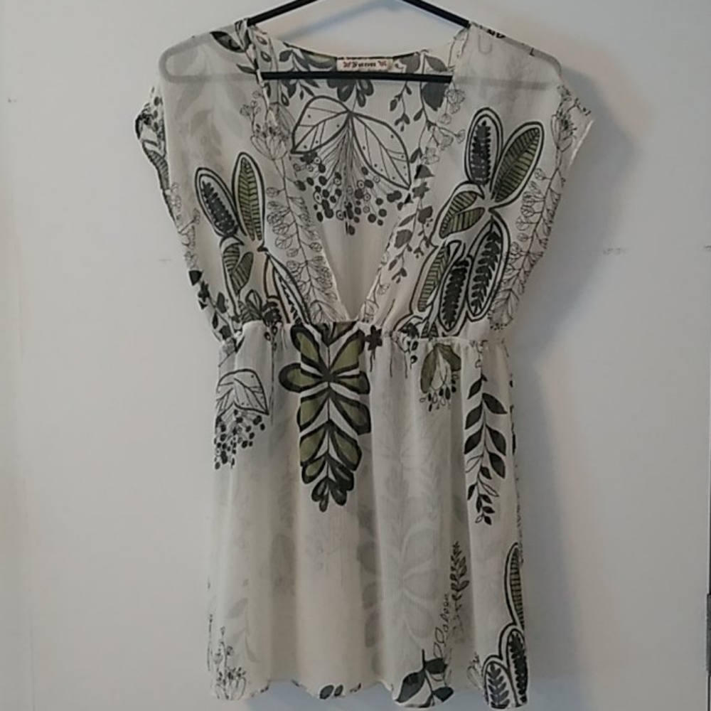 Sheer Forever 21 V Neckline Top